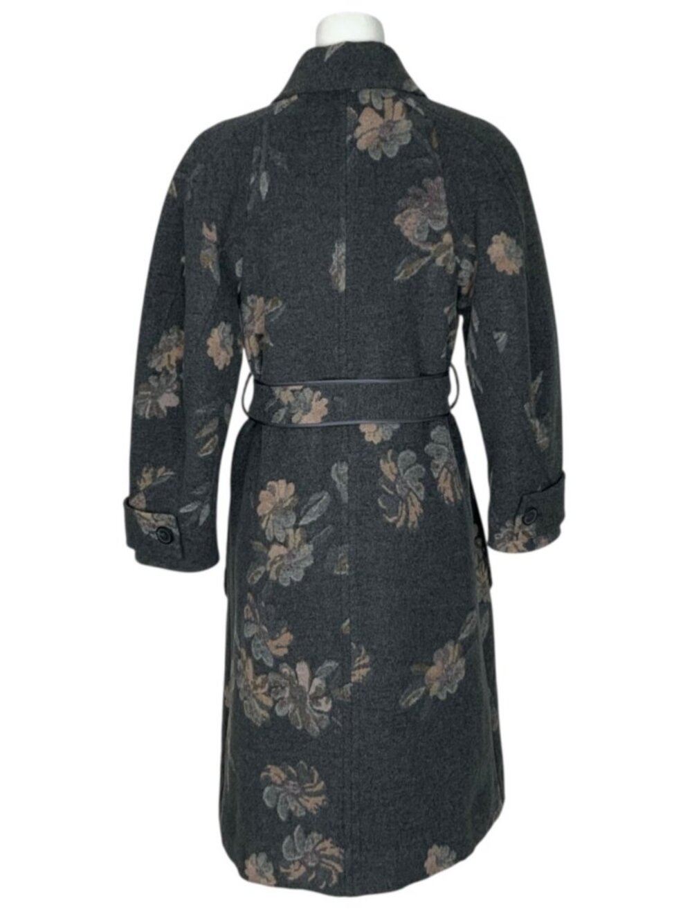 Rebecca Taylor Jacquard Coat 0 Grey Floral Wool Blend - Picture 4 of 16